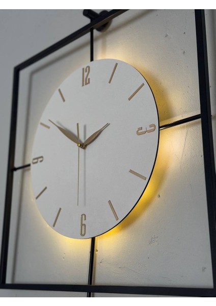 Işıklı Metal Duvar Saati - 46-60 Cm, Ahşap Saatli Tasarım modelleri