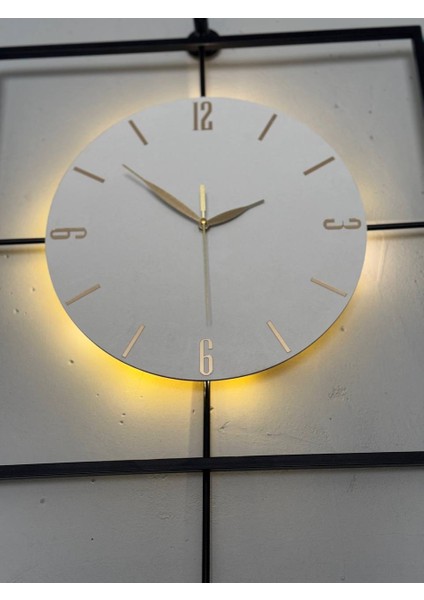 Işıklı Metal Duvar Saati - 46-60 Cm, Ahşap Saatli Tasarım fırsatları