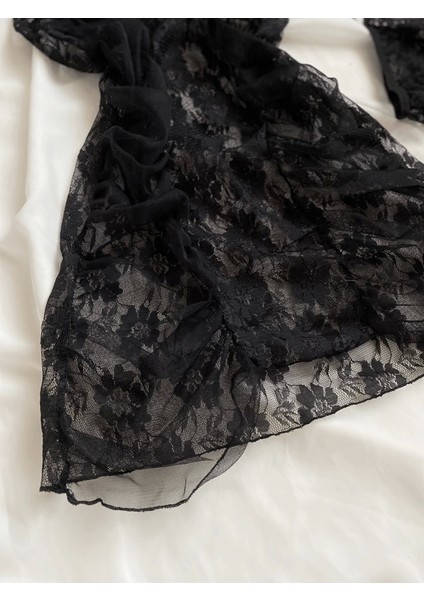 Drape Detaylı Tül Gecelik indirimleri