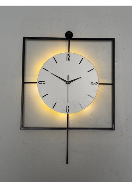 Işıklı Metal Duvar Saati - 46-60 Cm, Ahşap Saatli Tasarım fiyatları