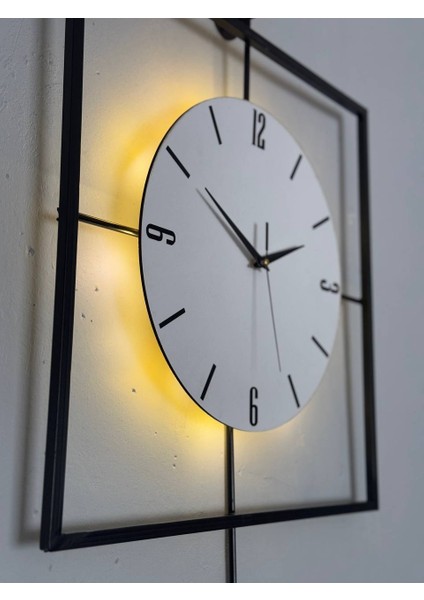 Işıklı Metal Duvar Saati - 46-60 Cm, Ahşap Saatli Tasarım modelleri