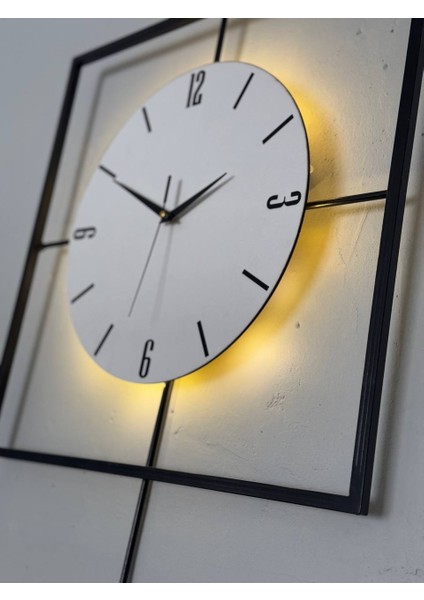 Işıklı Metal Duvar Saati - 46-60 Cm, Ahşap Saatli Tasarım fırsatları