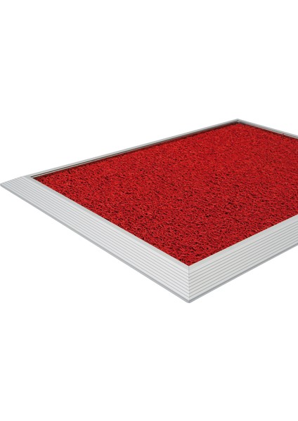 - Galvaniz Hazneli Hijyen Paspas - 68x98 cm - Kırmızı