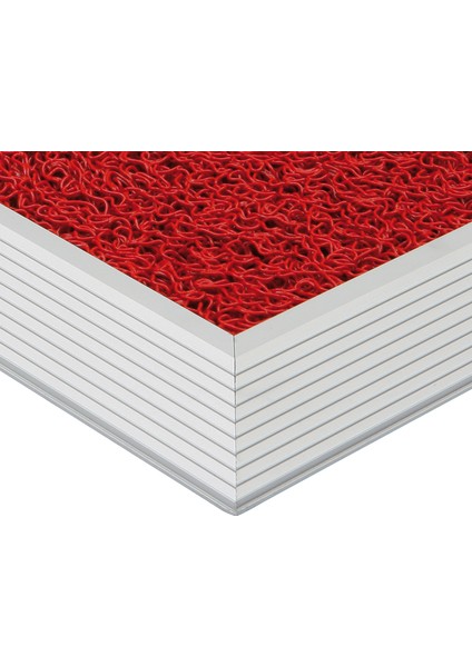 - Galvaniz Hazneli Hijyen Paspas - 68x98 cm - Kırmızı