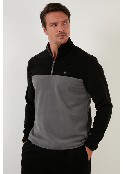 Regular Fit Fermuarlı Dik Yaka Kışlık Şardonlu Polar Erkek Polar 5906016