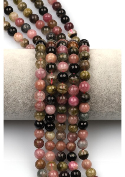 Renkli Turmalin Doğal Taş Dizi 8 mm Küre Kesim