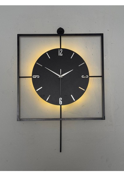 Işıklı Metal Duvar Saati - 46-60 Cm, Ahşap Saatli Tasarım fiyatları
