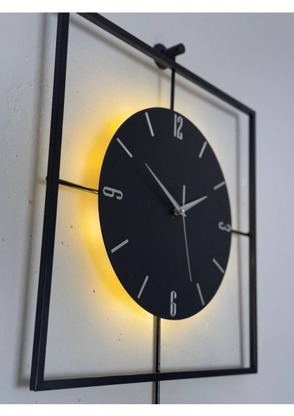 Işıklı Metal Duvar Saati - 46-60 Cm, Ahşap Saatli Tasarım fırsatları