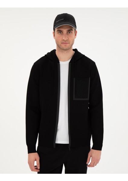 Erkek Siyah Regular Fit Yün Karışımlı Triko Hırka 50296463-VR046 modelleri