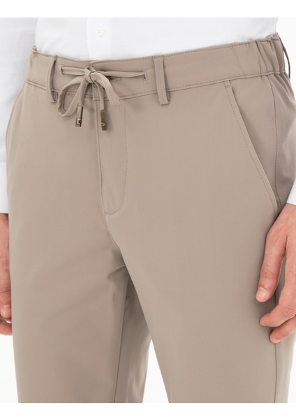 Erkek Vizon Slim Fit Esnek Jogger Kanvas Pantolon 50305839-VR052 indirimleri