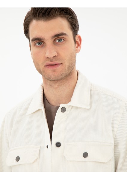 Erkek Ekru Oversize Uzun Kollu Gömlek 50293183-VR019 fiyatları