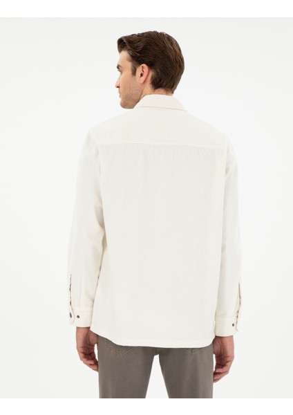 Erkek Ekru Oversize Uzun Kollu Gömlek 50293183-VR019 indirimleri