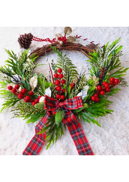 Kokinalı Yılbaşı Noel Kapı Süsü Çelenk