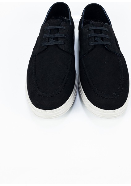 Erkek Mat Siyah Deri Ortopedik Casual Ayakkabı fırsatları