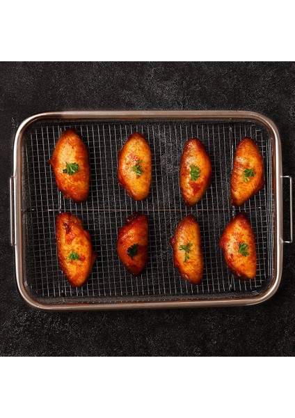 Fırın Için Air Fryer Sepeti, Paslanmaz Çelik Izgara Sepeti, Yapışmaz Örgü Sepet, Air Fryer Tepsi Tel Raf Kızartma Sepeti (Yurt Dışından)