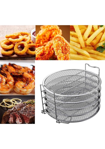 Ninja Foodi 6,5 Qt / 8 Qt Hava Fritöz Sepet Tepsisi Için 5 Katmanlı Hava Fritöz Rafı Paslanmaz Çelik Istiflenebilir Izgara Izgara Rafı (Yurt Dışından) modelleri