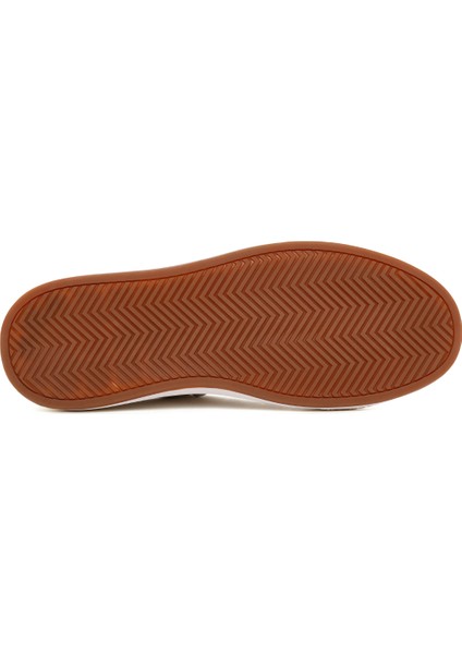 Erkek Beyaz Bağcıklı Deri Sneaker 25SFD691218