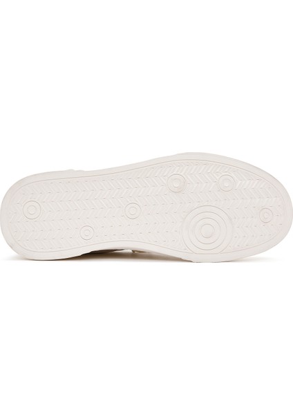 Erkek Beyaz Bağcıklı Deri Sneaker 25SFD690918