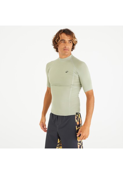 Olaian Erkek Slim Fit Kısa Kollu UV Korumalı Tişört - Haki - 500