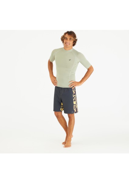 Olaian Erkek Slim Fit Kısa Kollu UV Korumalı Tişört - Haki - 500