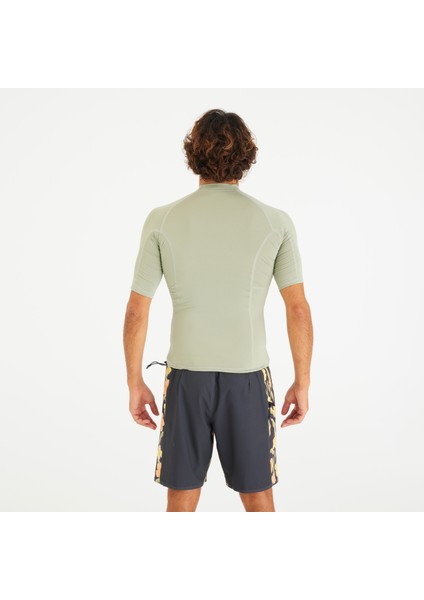 Olaian Erkek Slim Fit Kısa Kollu UV Korumalı Tişört - Haki - 500
