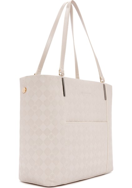 Kadın Krem Baskılı Omuz Çantası 25SBD201326 fırsatları