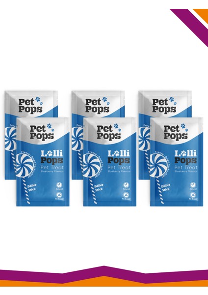 Lollipops Tavuk Ciğeri Yaban Mersini Dondurularak Kurutulmuş Kedi Köpek Ödülü Lolipop 6'Lı Lolipopu