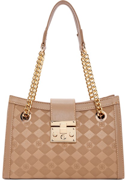 Kadın Kahverengi Uzun Askılı Baskılı Omuz Çantası 25SBD200626 fırsatları