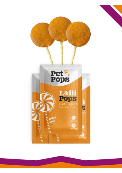 Lollipops Tavuk Ciğeri Bal Kabağı Dondurularak Kurutulmuş Kedi Köpek Ödülü Lolipop 3'Lü Lolipopu