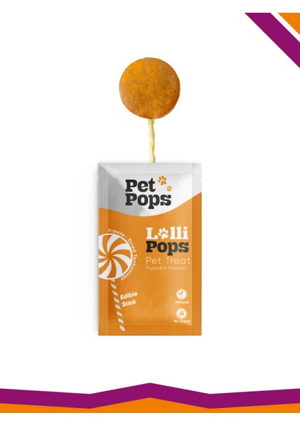 Lollipops Tavuk Ciğeri Bal Kabağı Dondurularak Kurutulmuş Kedi Köpek Ödülü Lolipop 3'Lü Lolipopu