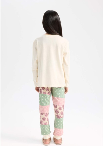 Kız Çocuk Looney Tunes Pijama Takımı Uzun Kollu Üst Beli Lastikli Uzun Alt D6321A8NS