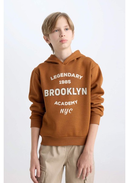 Erkek Çocuk Kapüşonlu Baskılı Sweatshirt D4343A8NS