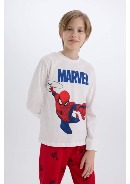 Erkek Çocuk Pijama Takımı Marvel Spiderman Bisiklet Yaka Uzun Kollu Üst Uzun Alt Y4861A624WN modelleri
