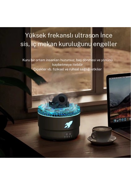 Hava Nemlendirici Alev Topu Görünümlü Volkanik Tasarım Renkli Havan Topu Şekilli Difüzör Hava Nemlendirici fırsatları