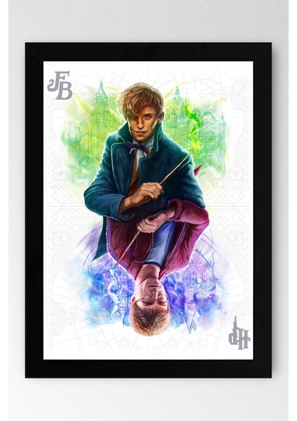 Harry Potter ve Newt Scamander Çerçeveli Tablo - Film Posteri Tablo