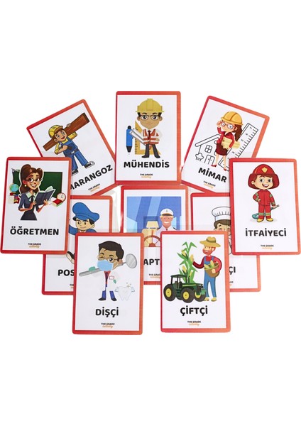 The Grade 2-6 Yaş Meslekleri Öğreniyorum Eğlenceli ve Eğitici Set.Aktivite set.Etkinlik set.(40 Sayfa 12.5 x 13.5 cm Ölçülerinde)