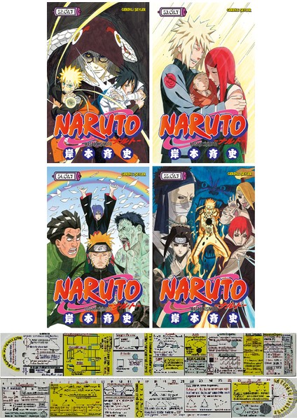 Naruto / Manga Seti / 52-53-54-55. Ciltler (Matematik Öğreten Cetvel) - Masaşi Kişimoto