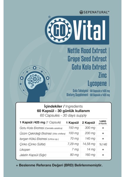 GoVital 60 Kapsül x 425 Mg modelleri