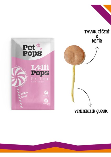 Lollipops Dondurularak Kurutulmuş Karışık Mix Lezzet Paketi Kedi Köpek Ödülü Lolipop 6'Lı Lolipopu