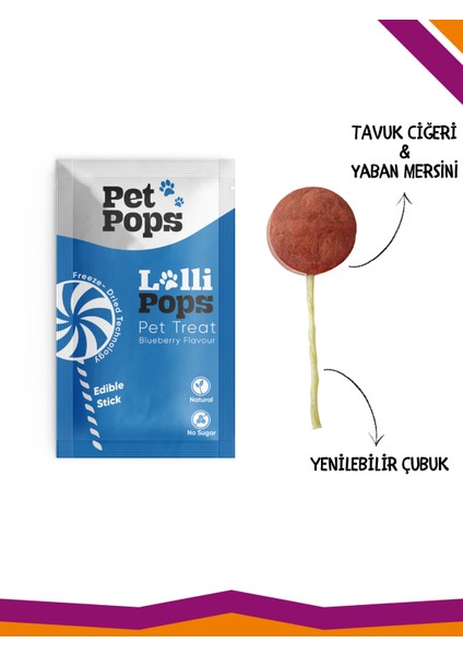 Lollipops Dondurularak Kurutulmuş Karışık Mix Lezzet Paketi Kedi Köpek Ödülü Lolipop 6'Lı Lolipopu