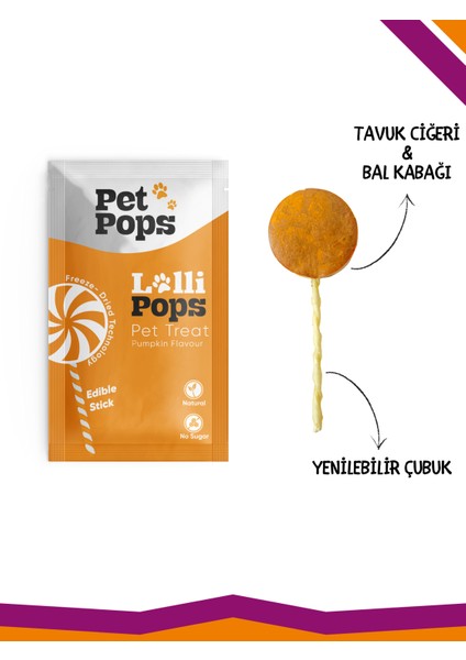 Lollipops Dondurularak Kurutulmuş Karışık Mix Lezzet Paketi Kedi Köpek Ödülü Lolipop 6'Lı Lolipopu