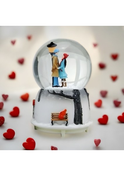 Sevgililer Günü, El Ele Çift,ışıklı,5 Farklı Tonda Müzikli Kar Küresi(ORTA Boy 8x8cm Tuş kısmını hızlı açıp kapatıldığında farklı tonlar çalmaktadır.) modelleri