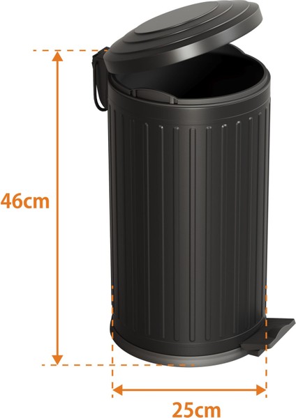 Midas Çöp Kovası -Pedallı 16 Lt. , Mat Siyah fırsatları