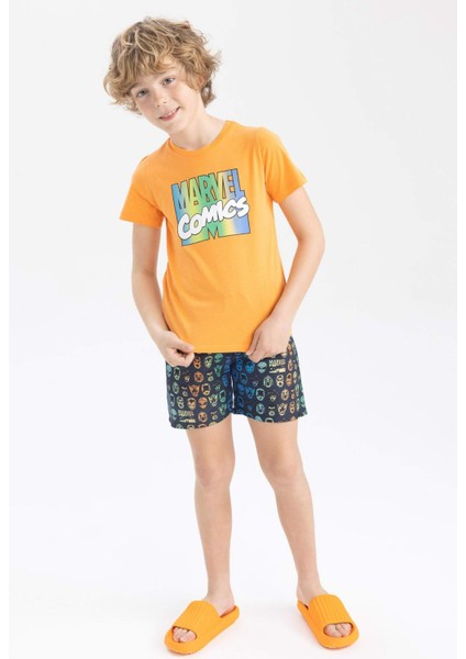 Erkek Çocuk Marvel Comics Kısa Kollu Tişört Deniz Şort 2'li Takım A0714A823HS indirimleri