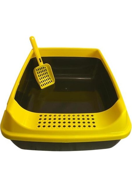 Chitto Elekli Açık Kedi Tuvaleti (Sarı) Kürek ve Paspas (Yeşil)