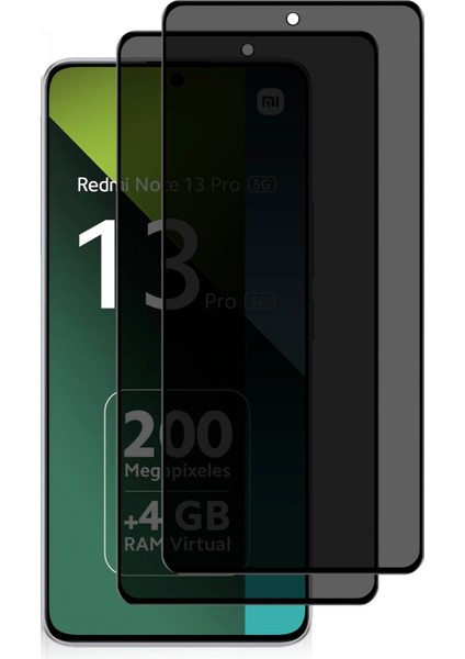 Xiaomi Redmi Note 13 Pro Gizli Hayalet Cam Ekran Koruyucu Anti-Spy Esd Static (2 Adet)