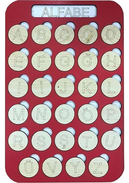 Oyuncak Kırmızı Eşleştirme Oyunu 30 Pcs Eğitici Ahşap Puzzle