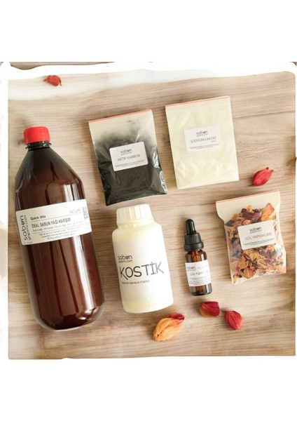 Aktif Karbonlu Çay Ağacı Yağlı Sabun Yapım Malzemeleri