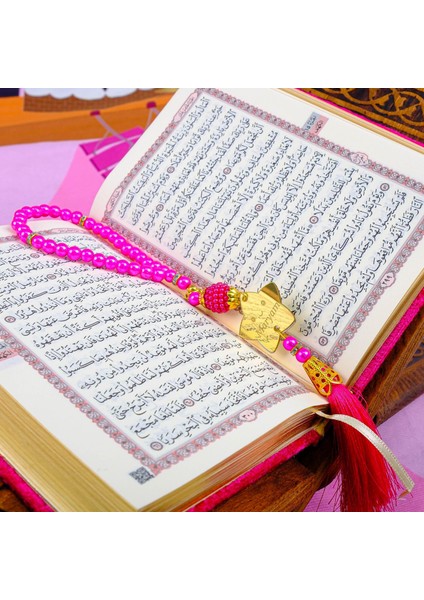 Isme Özel Çocuk Için Seccade, Kuran, Tesbih Hediye Seti, Hediyelik Isimli Seccade Seti