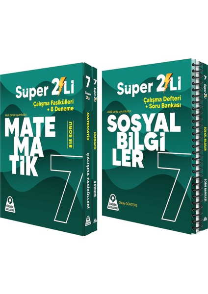 (Sınıf: 7) Süper İkili Matematik ve Sosyal Bilgiler Seti 2 Kitap